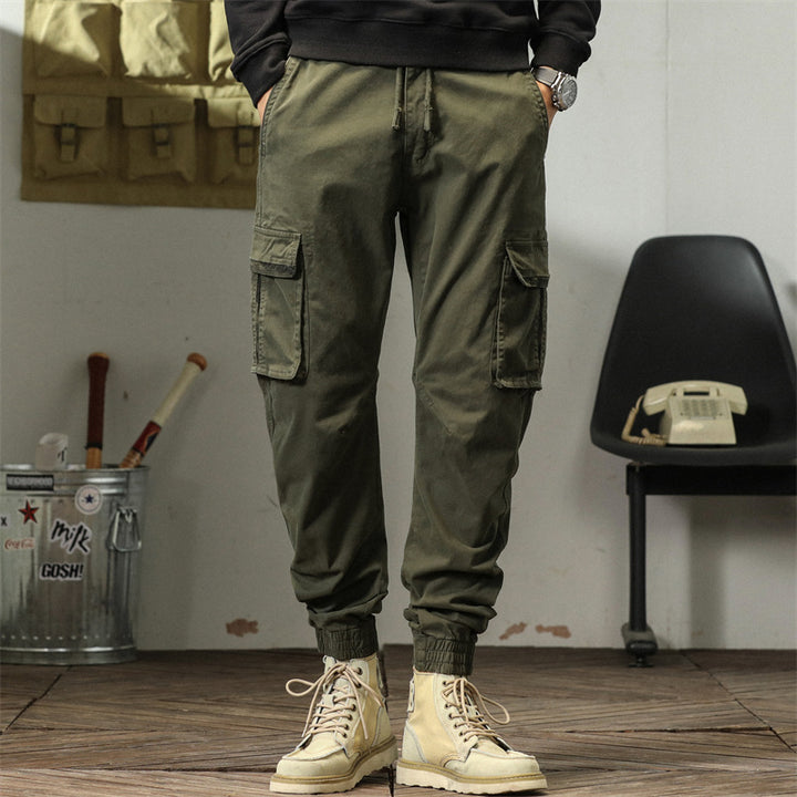 Pantalon de jogging cargo pour hommes avec taille élastique et poches latérales pratiques Lune London