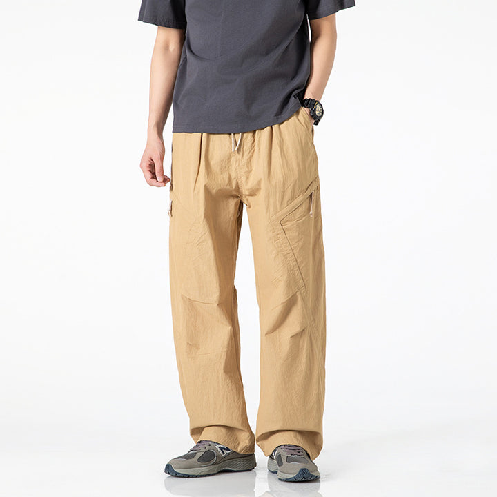 Pantalon cargo décontracté pour hommes avec ceinture élastique réglable et poches polyvalentes Chic und Stil