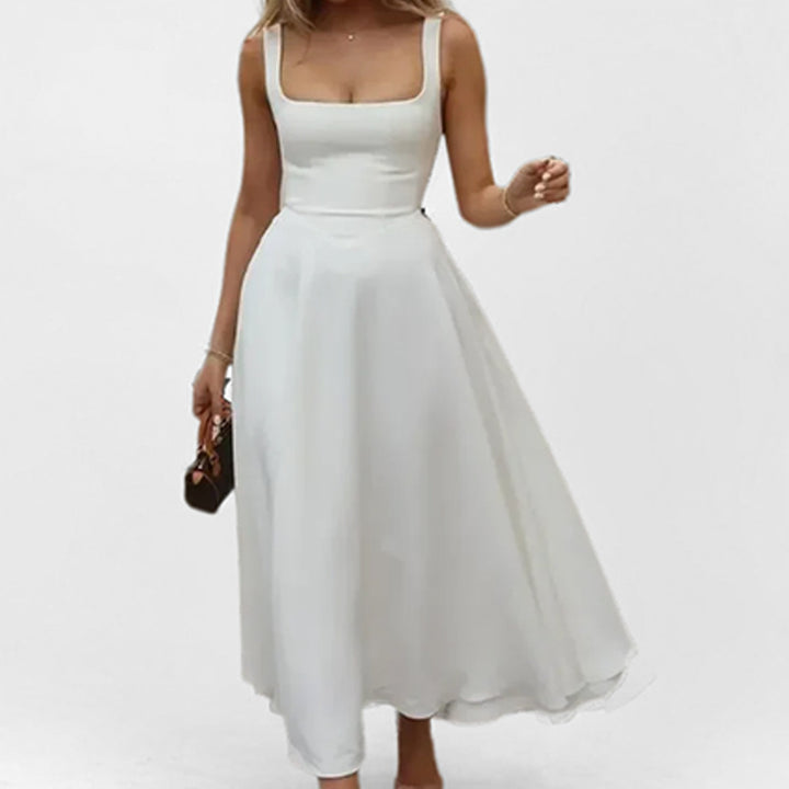 Robe Maxi Élégante pour Femmes avec Encolure Carrée et Jupe Flottante Chic & Stil