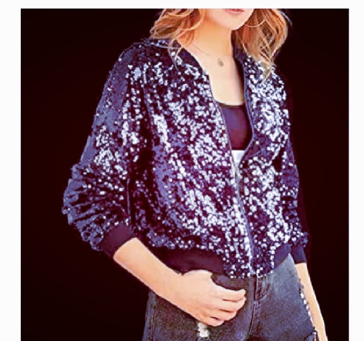 Ladies Bling Bomber Jacket Lune London