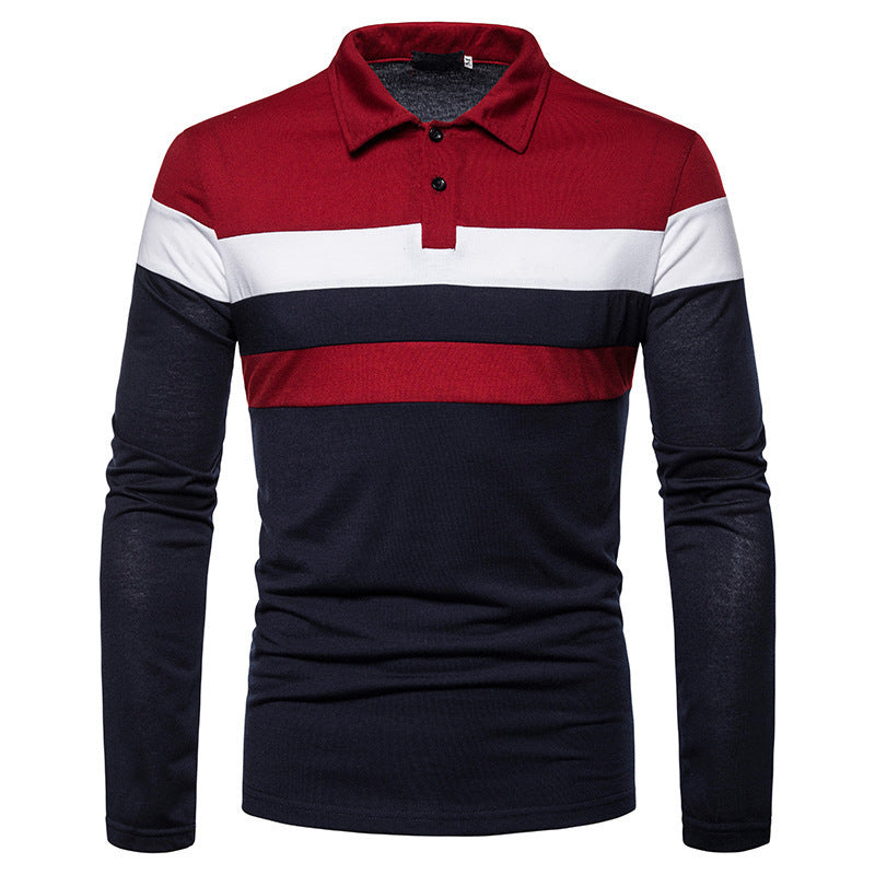 Men's long sleeve polo with a modern striped pattern and a comfortable fit Lune London