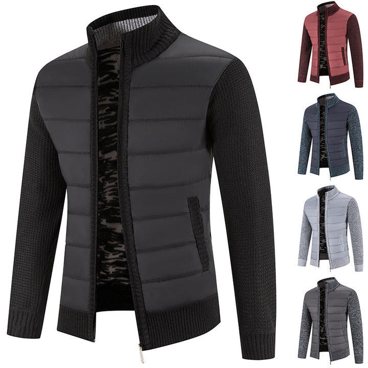 Quilted jacket for men with knitted sleeves trendy Lune London