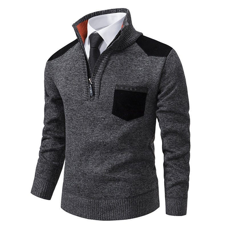 Casual sweater for men with half-zip closure and modern collar Lune London