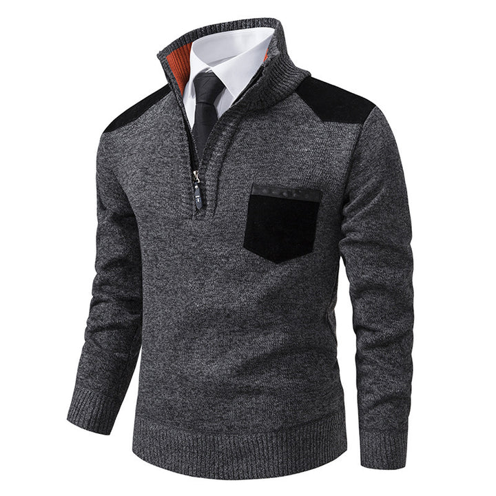 Casual sweater for men with half-zip closure and modern collar Lune London