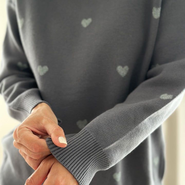 Fall knitted sweater for women with heart pattern and comfortable fit Lune London
