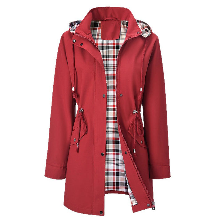 Veste de transition pour femmes avec taille ajustable et motif à carreaux invitant Chic & Stil