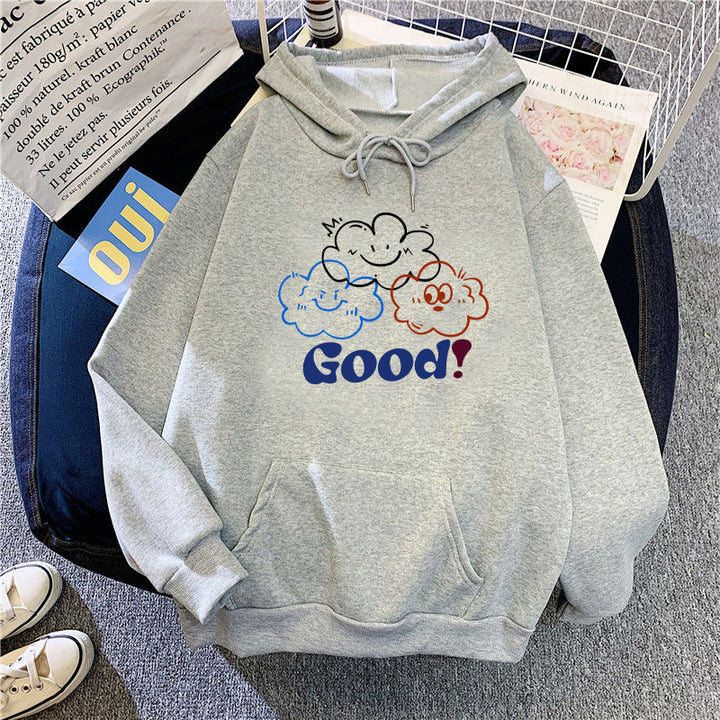 Women's hoodie with playful cloud design Chic & Stil