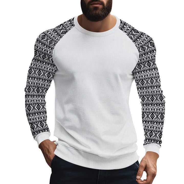 Long sleeve sweater for men with geometric pattern Lune London