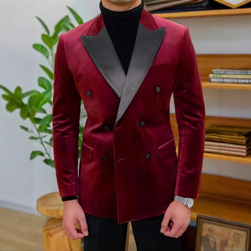 Elegant velvet jacket for men with satin collar Lune London