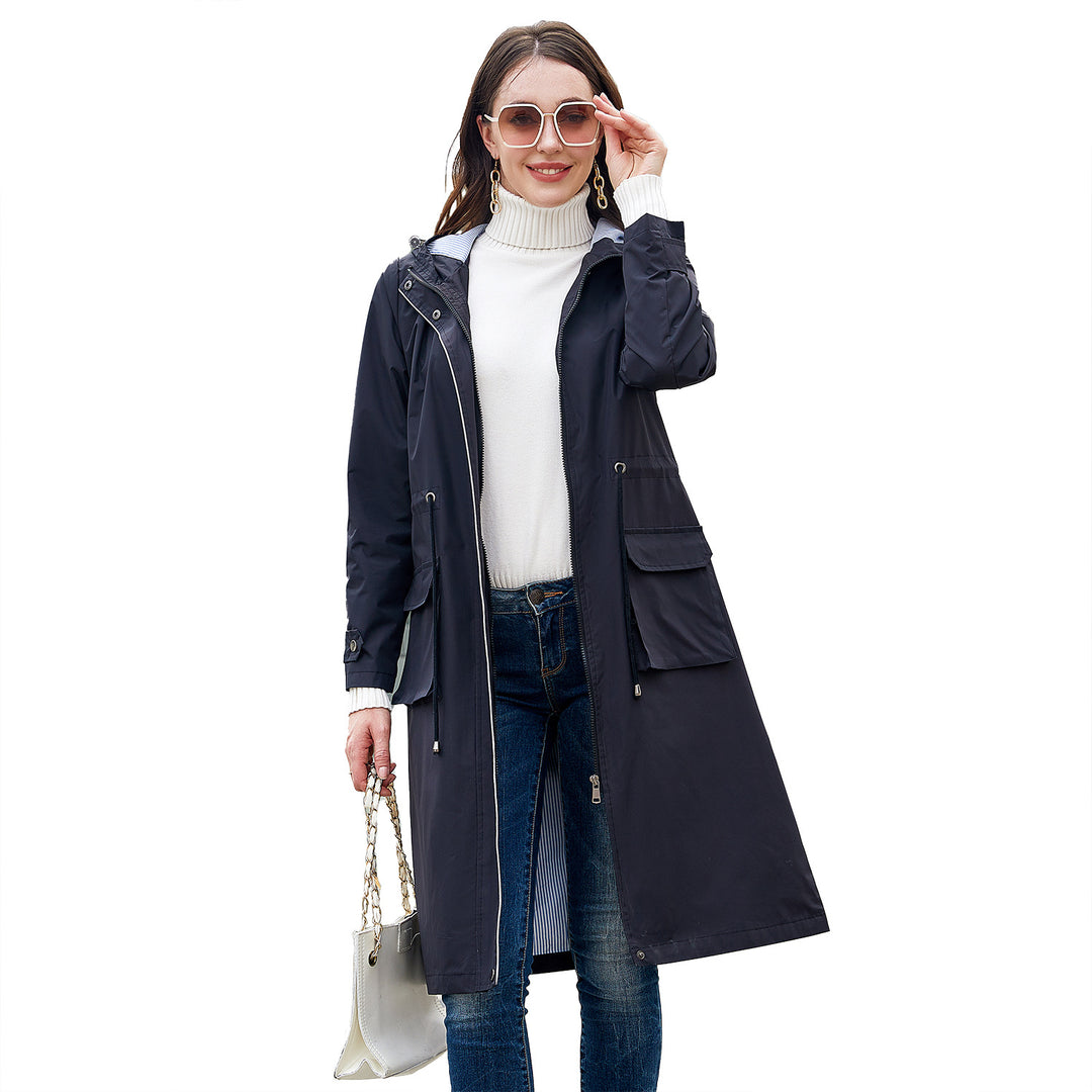 Women's windbreaker leisure jacket with practical drawstrings and inner lining Lune London