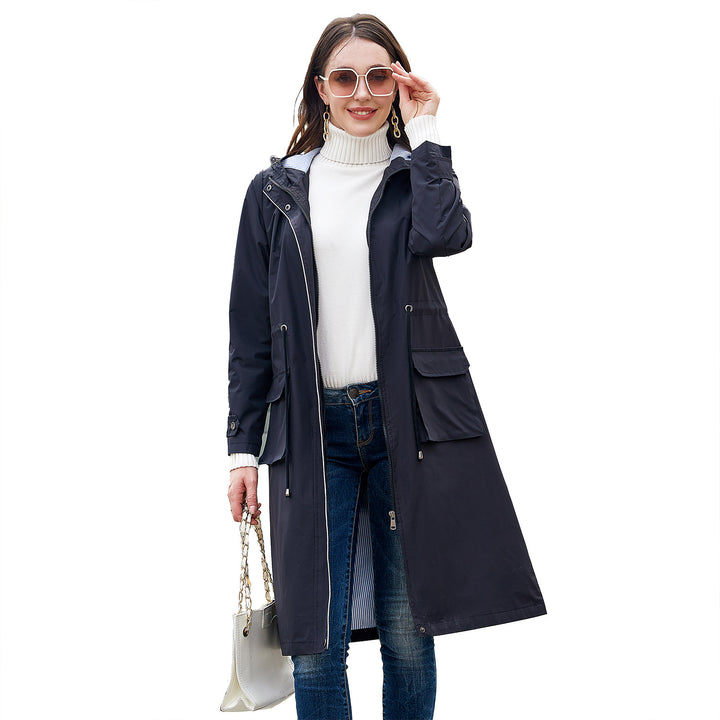 Women's windbreaker leisure jacket with practical drawstrings and inner lining Lune London