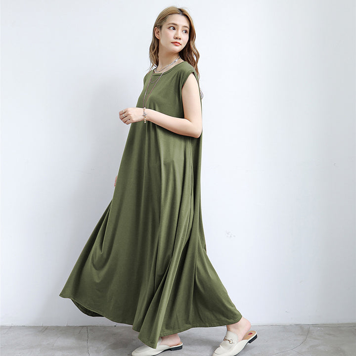 Ladies Elegant Maxi Dress Sleeveless Lune London