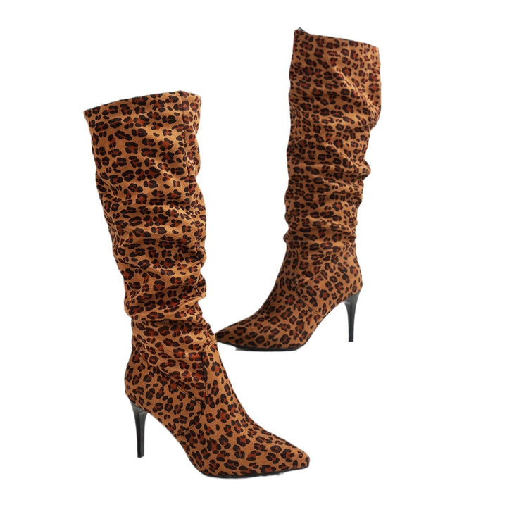 Ladies elegant thigh-high boots with refined pleated design Lune London