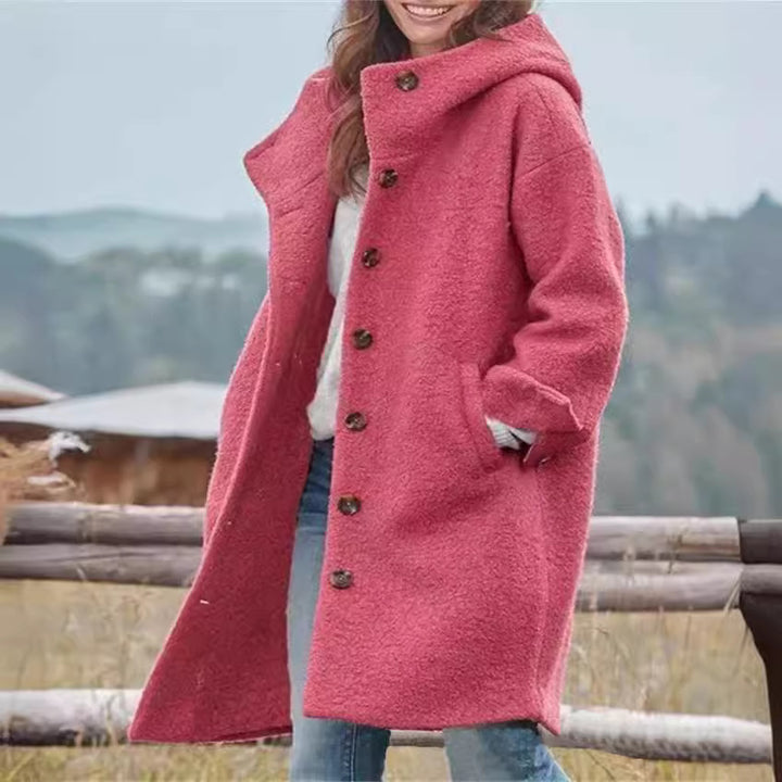 Oversized wool coat for women with a casual chic look and style