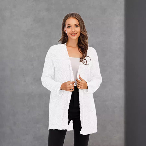 Ladies chunky knit cardigan with open sleeves Lune London