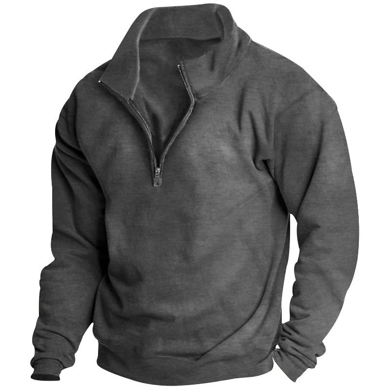 Casual men’s high collar sweater with zipper Lune London