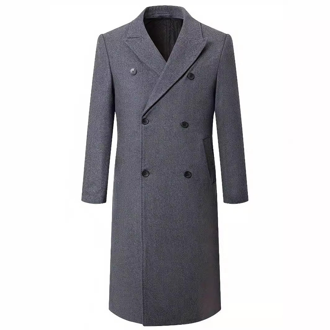Men's Elegant Double-Breasted Coat with Traditional Collar Lune London