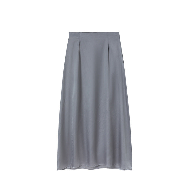 Chic Long Floor-Length Satin Maxi Skirt for Women and Style