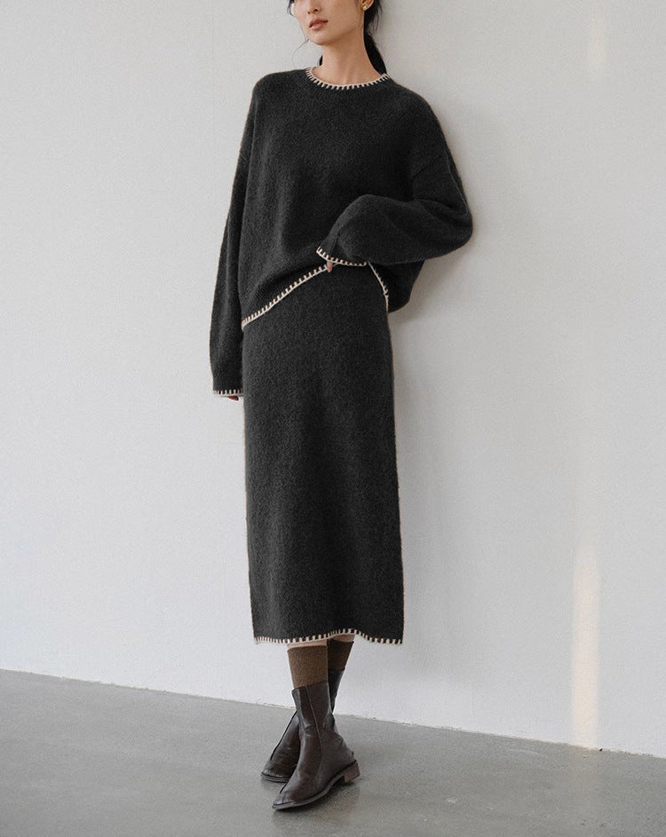 Ensemble tricoté confortable pour femmes avec des détails élégants Chic & Stil