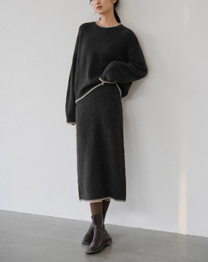 Ensemble tricoté confortable pour femmes avec des détails élégants Chic & Stil