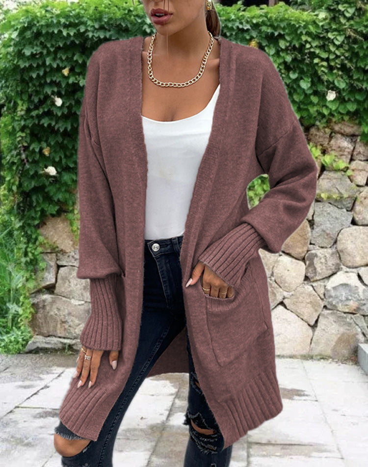 Cardigan en maille épaisse pour femmes avec de grandes poches et design décontracté Chic & Stil