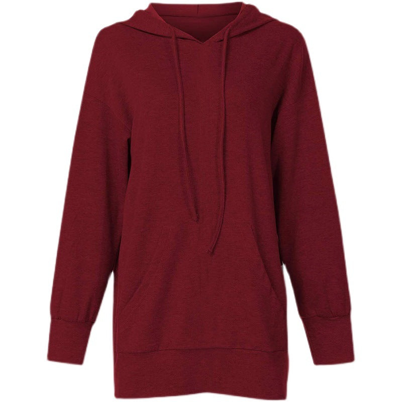Ladies Casual Long Sleeve Hoodie with Practical Pockets Lune London