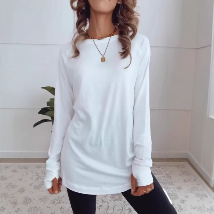 T-shirt pour femme à manches longues décontracté en coton de haute qualité Chic & Stil