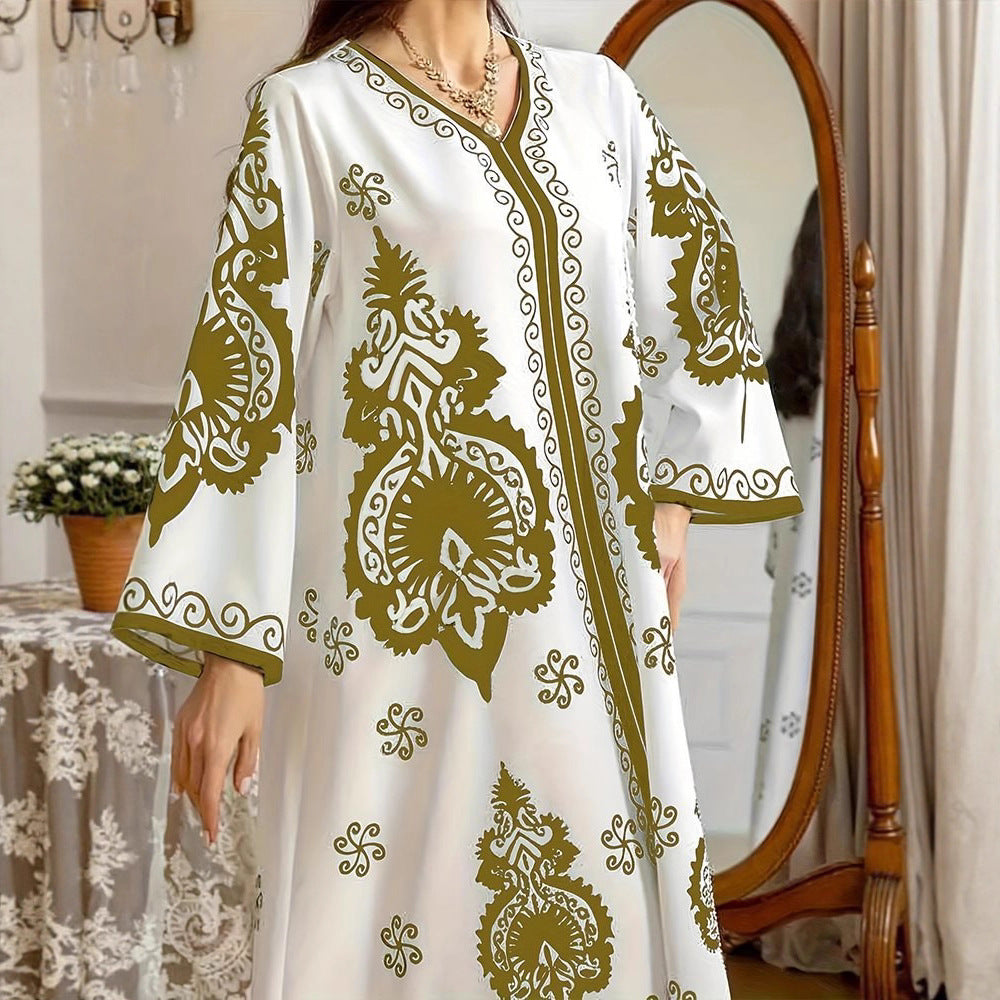 Kaftan dress for women with an artistic pattern and a relaxed fit Lune London