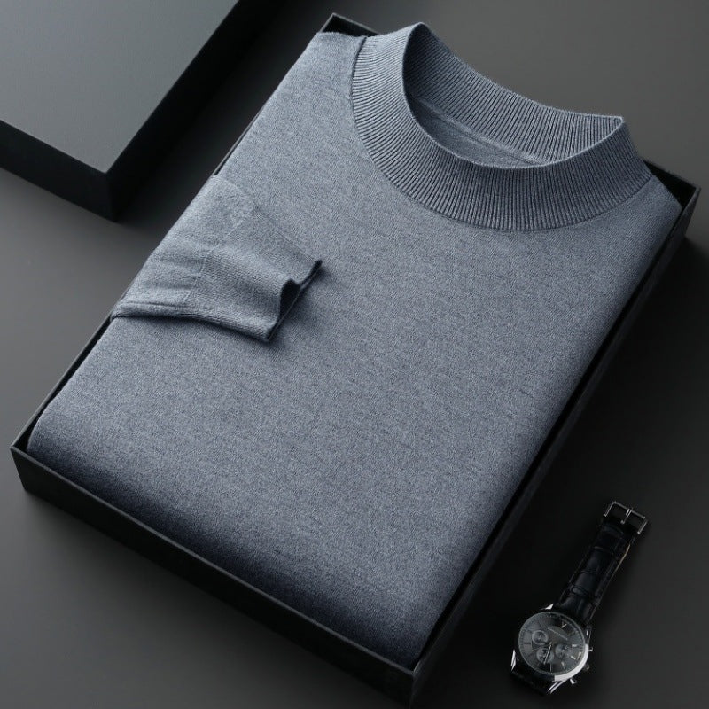 Elegant men's sweater with round neck in fine cotton blend Lune London