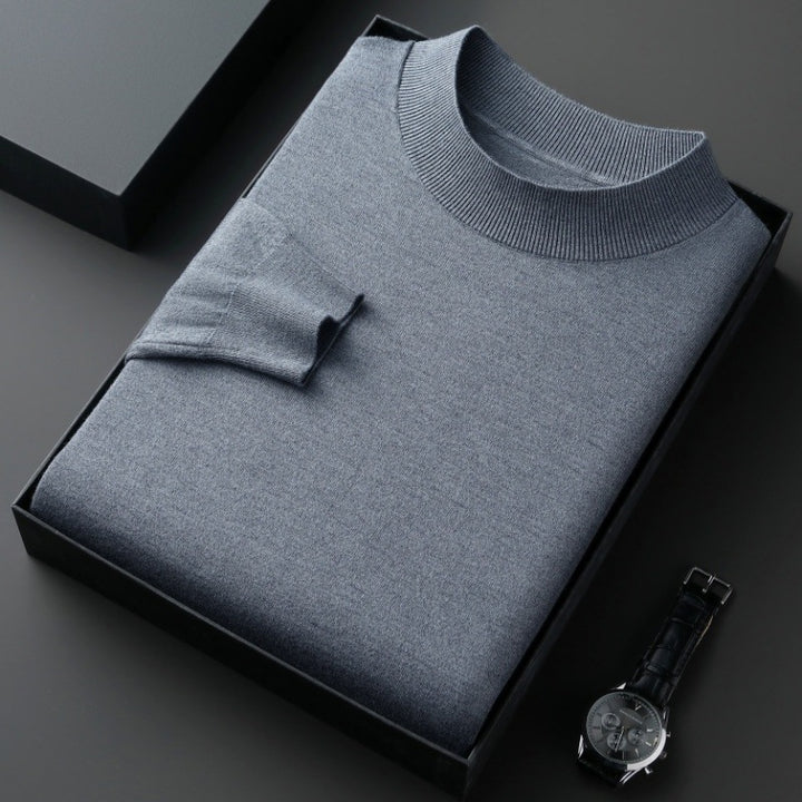 Elegant men's sweater with round neck in fine cotton blend Lune London