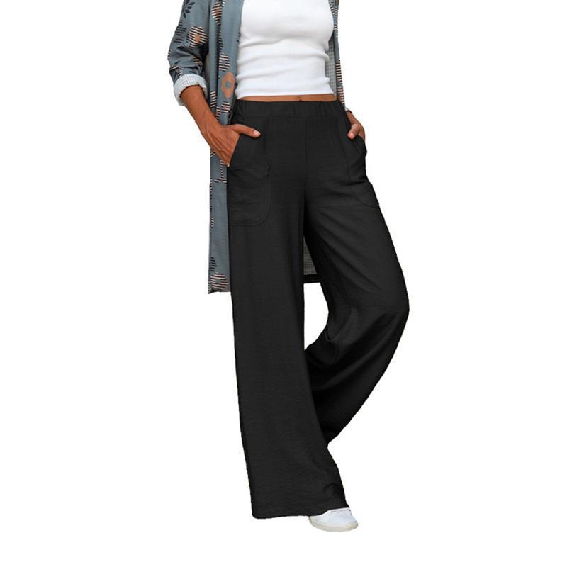 Loose summer pants for women with elastic waist and practical pockets Lune London