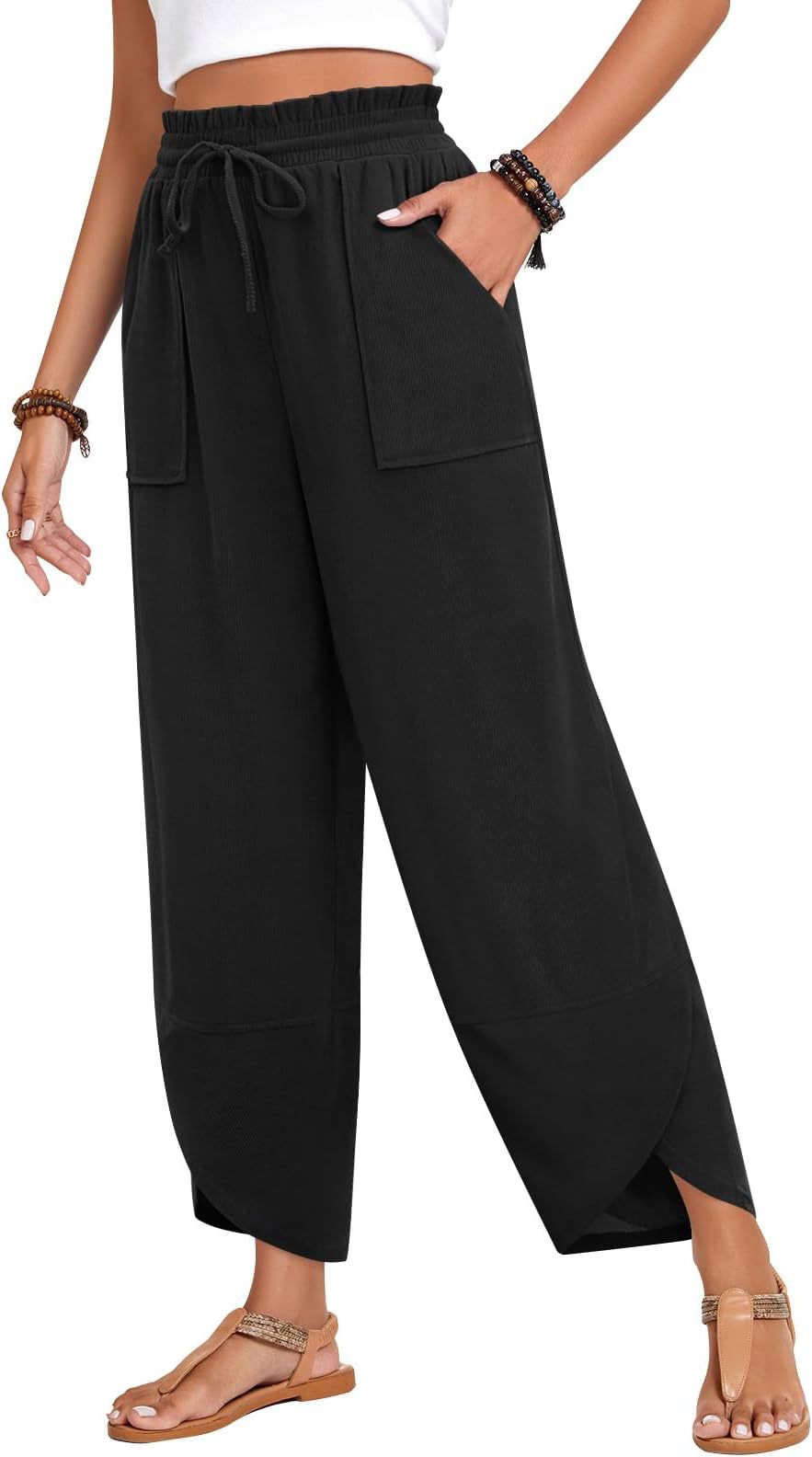 Elegant and lightweight palazzo pants for women with a wide fit Lune London