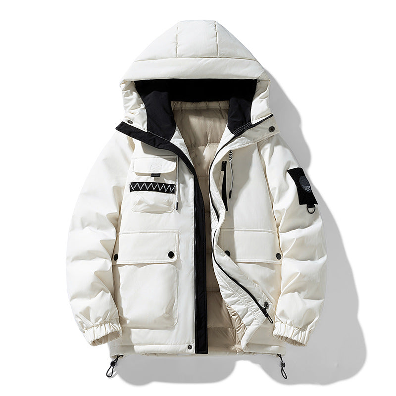Ladies winter trendy down jacket with hood and practical pockets Lune London