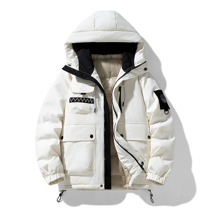 Ladies winter trendy down jacket with hood and practical pockets Lune London