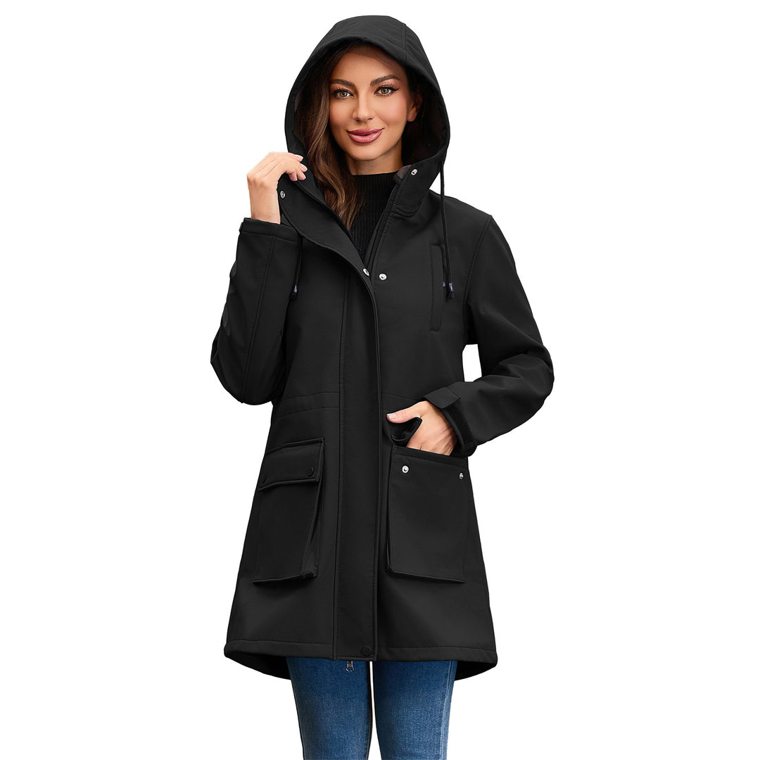 Functional outdoor jacket for women with adjustable drawstring waist and inner lining Lune London