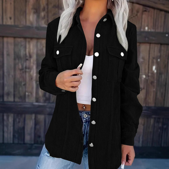 Casual shirt jacket for women with a textured design and functional pockets Lune London