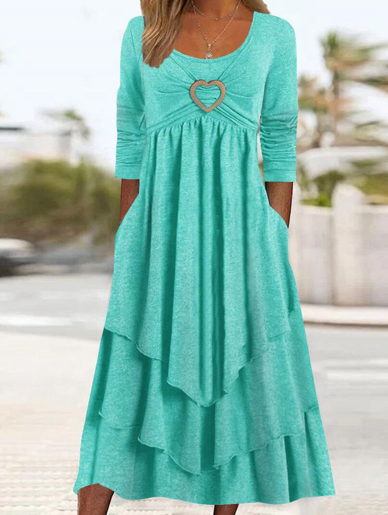 Casual layer dress for women with heart-shaped detail and pockets Lune London