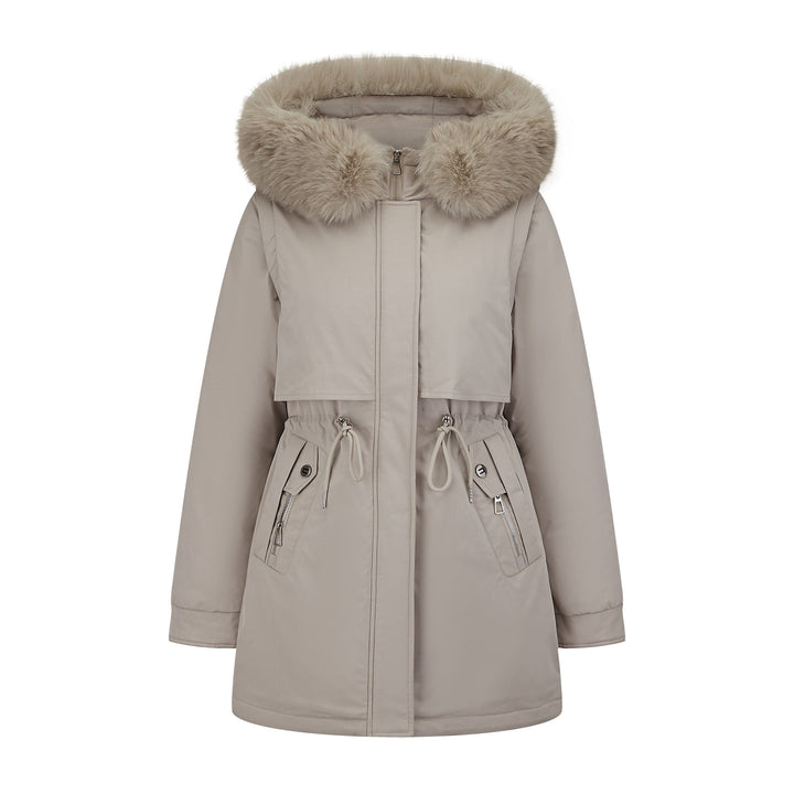 Ladies Exclusive Functional Jacket with Removable Hood and Decorative Faux Fur Lune London