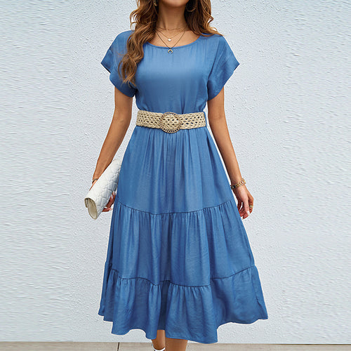 Casual midi dress for women with a flowing and voluminous skirt Chic & Stil