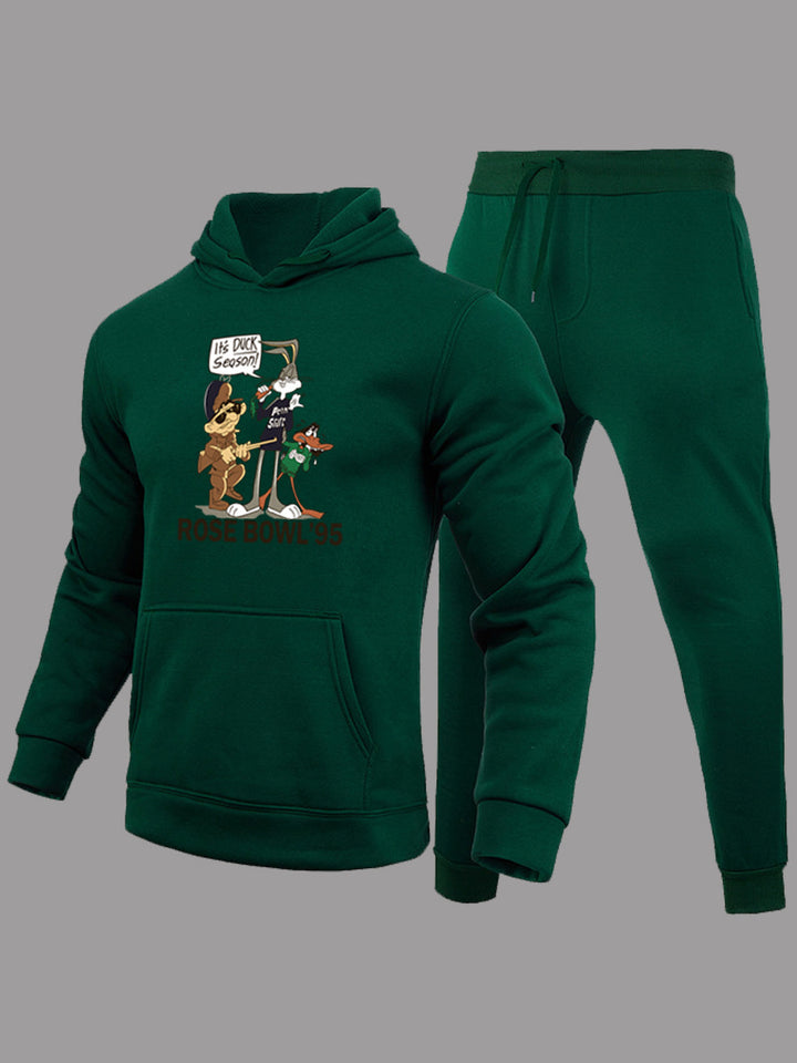 Women's hoodie and jogger pants set with creative cartoon pattern and comfortable fit Lune London