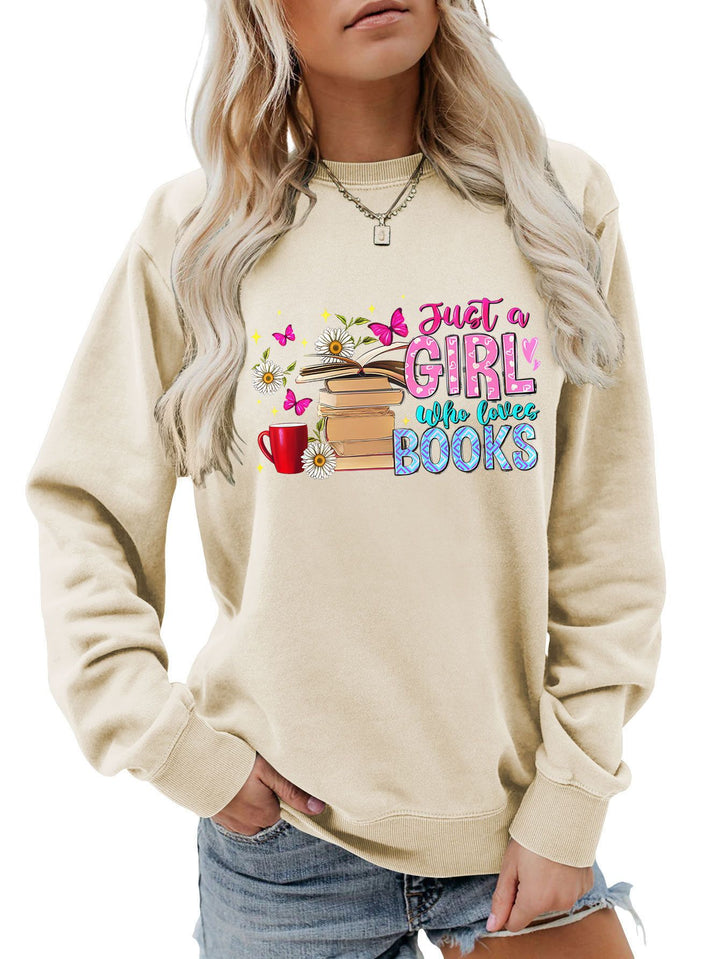 Sweat-shirt féminin avec motif de livre accrocheur et coupe décontractée Chic & Stil
