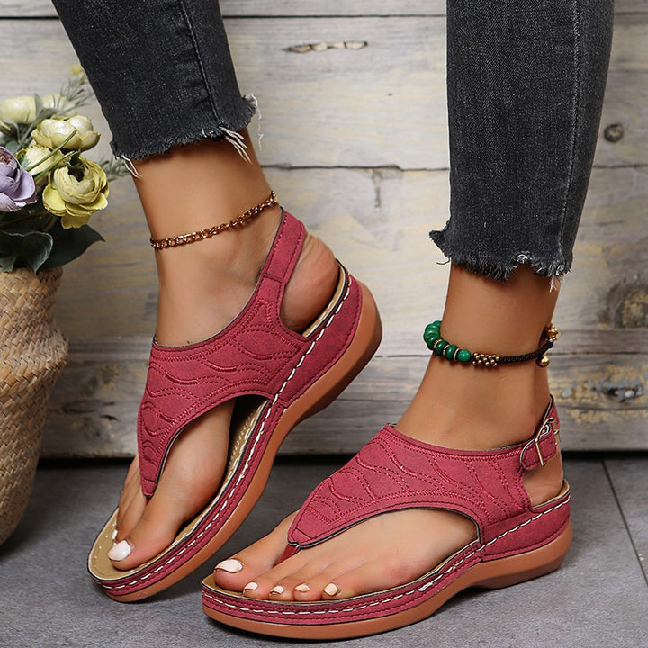 Adjustable comfort ladies toe separator sandals Lune London