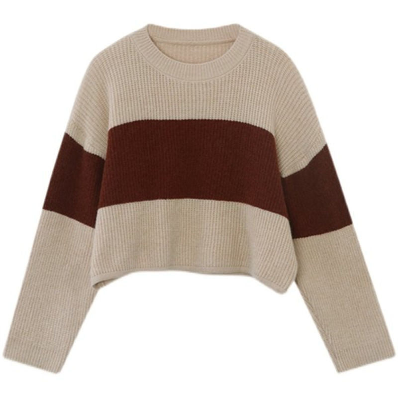 Knitted sweater for women with wide sleeves and a contrast design Lune London