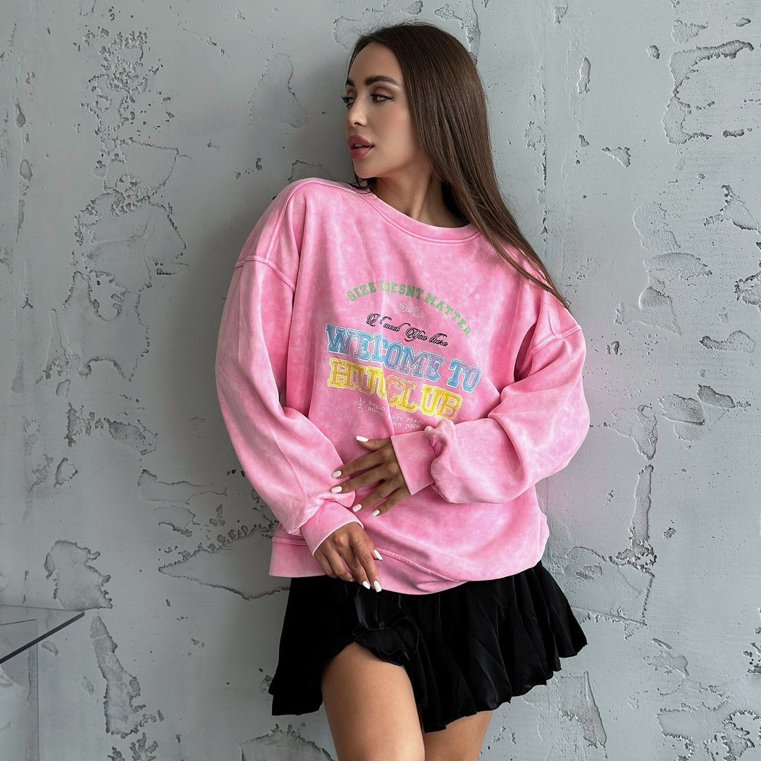 Casual women's sweatshirt with creative inscription Lune London