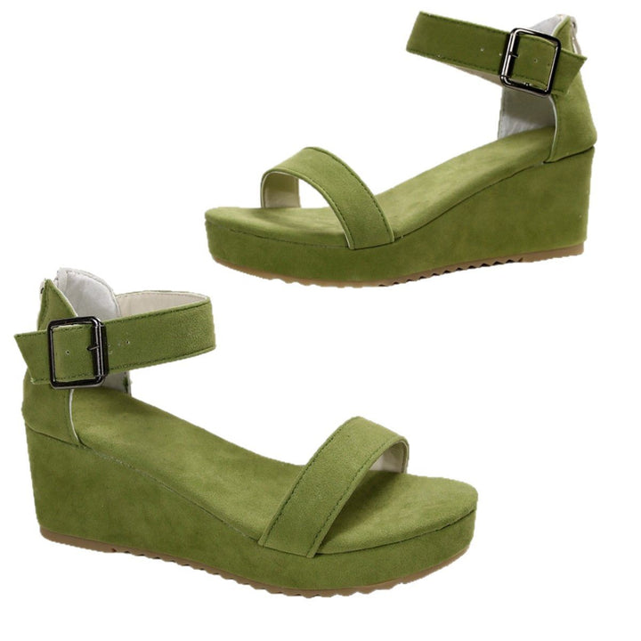 Wedge heel sandals for women with adjustable strap and non-slip sole Lune London