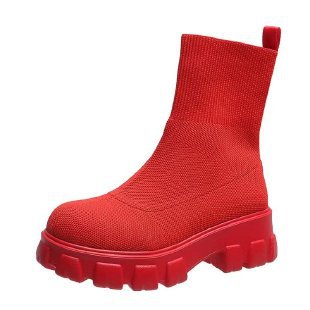 Trendy women's boots with high shaft and sturdy platform Lune London