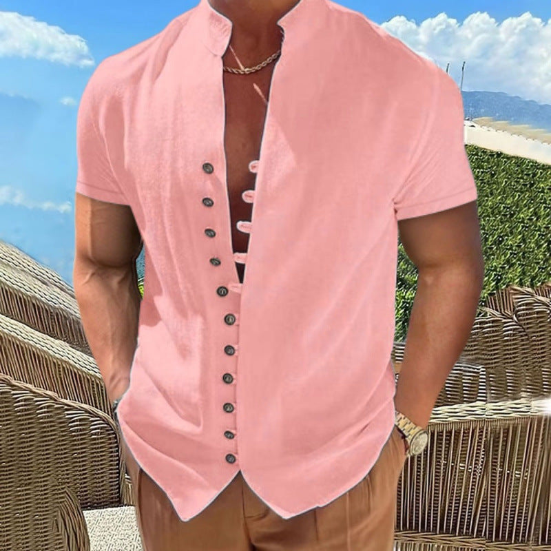 Casual short-sleeved shirt for men with a trendy button design Lune London