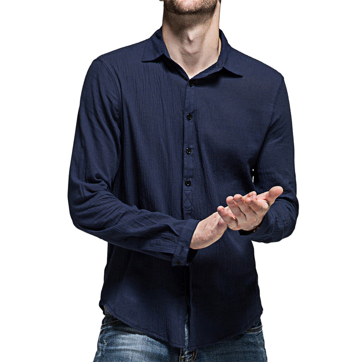 Casual long sleeve shirt for men in linen blend Lune London