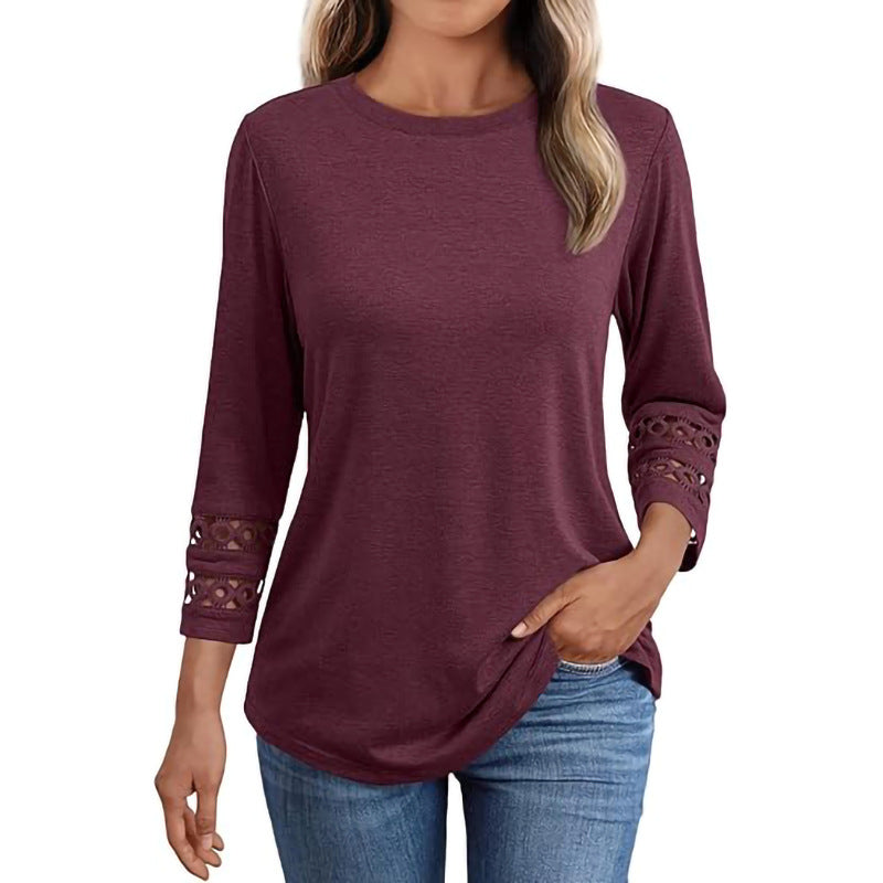 Ladies Long Sleeve Shirt with Lace Sleeves Lune London