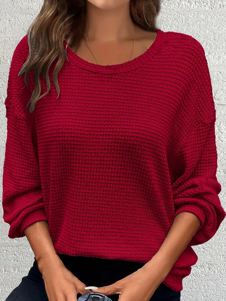 Casual knitted sweater for women with loose fit and elastic cuffs Lune London